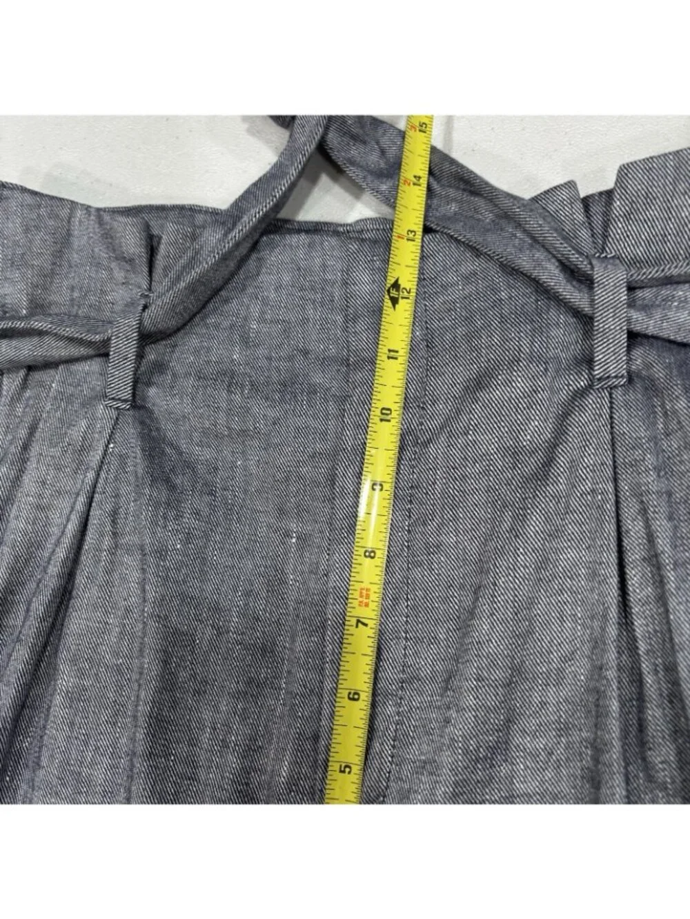 Banana Republic High Waisted Linen Blend Pleated Belted Troucers Blue Size 8
